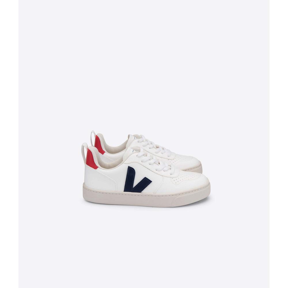 Veja V-10 LACES CWL Sneakers Kinderen White/Navy | BE 863ILH